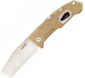 Land 9046 Folding Knife Pocket Knife Tanto 12C27 Blade Multi Knife Survival Tool EDC Knife (9046(Khaki))