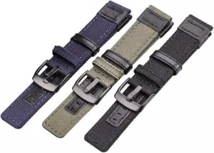 LAnGSHAW Nylon Watchbands Men Sport Strap 20mm 22mm 24mm Black Green Coffee Watch Band Belt Stainless Steel Buckle Clasp Accessories (Band Color : Blue Black Buckle, Band Width : 20mm)