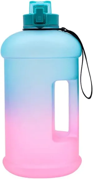 Large 1 Gallon/128oz Motivational Water Bottle with Straw&Handle, Hydration Gradient Color Leakproof BPA Free Water Jug for Fitness, Gym and Outdoor Sports