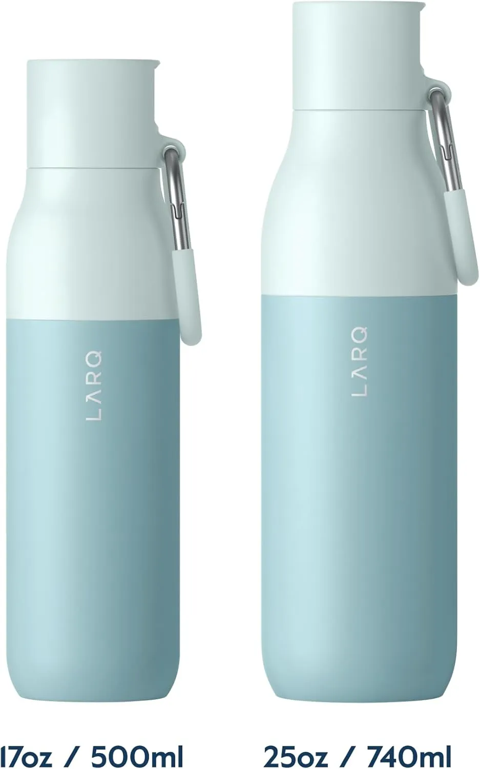 LARQ Bottle Flip Top 25 oz - Insulated Stainless Steel Water Bottle With Straw | Thermos, BPA Free | Reusable Water Bottle for Sports, Gym, and Travel | Keep Drinks Cold for 24 Hours, Seaside Mint