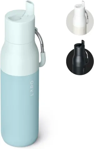 LARQ Bottle Flip Top 25 oz - Insulated Stainless Steel Water Bottle With Straw | Thermos, BPA Free | Reusable Water Bottle for Sports, Gym, and Travel | Keep Drinks Cold for 24 Hours, Seaside Mint