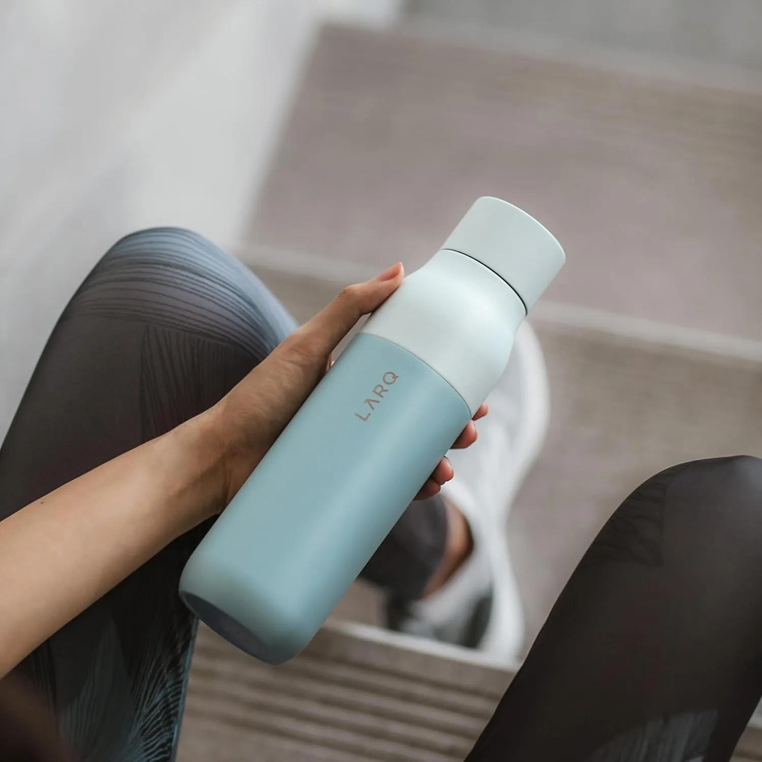 LARQ Bottle PureVis 25 oz - Self-Cleaning and Insulated Stainless Steel Water Bottle with UV Water Purifier and Award-winning Design | Reusable & Travel Friendly, Seaside Mint