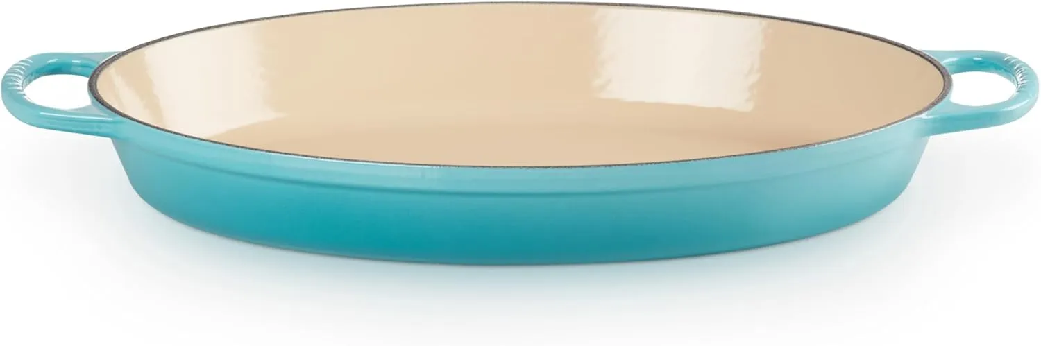 Le Creuset Enamel Cast Iron Signature Oval Baker, 3 quart, Caribbean