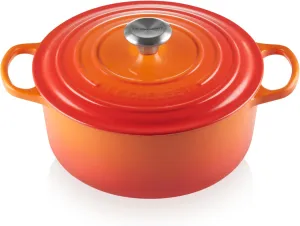 Le Creuset Enameled Cast Iron Signature Round Dutch Oven with Lid, 5.5 Quart, Flame