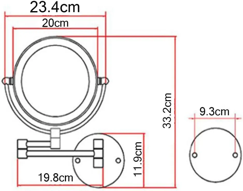 LED Makeup Vanity Mirror,Two-Sided Wall Mounted Beauty Mirror 3X Magnification Bathroom Mirror 360°Swivel Extendable Cosmetic Mirror 8inch,Chrome