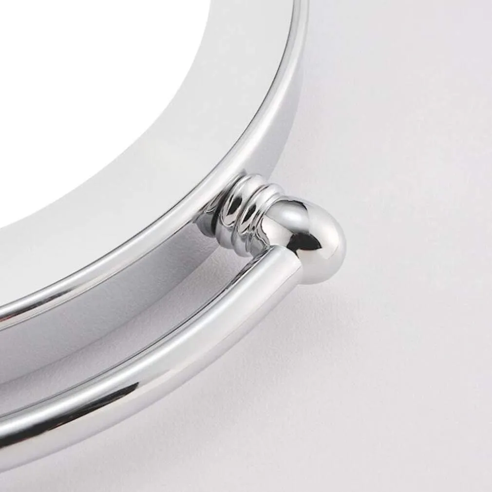 LED Makeup Vanity Mirror,Two-Sided Wall Mounted Beauty Mirror 3X Magnification Bathroom Mirror 360°Swivel Extendable Cosmetic Mirror 8inch,Chrome