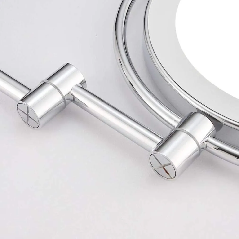 LED Makeup Vanity Mirror,Two-Sided Wall Mounted Beauty Mirror 3X Magnification Bathroom Mirror 360°Swivel Extendable Cosmetic Mirror 8inch,Chrome