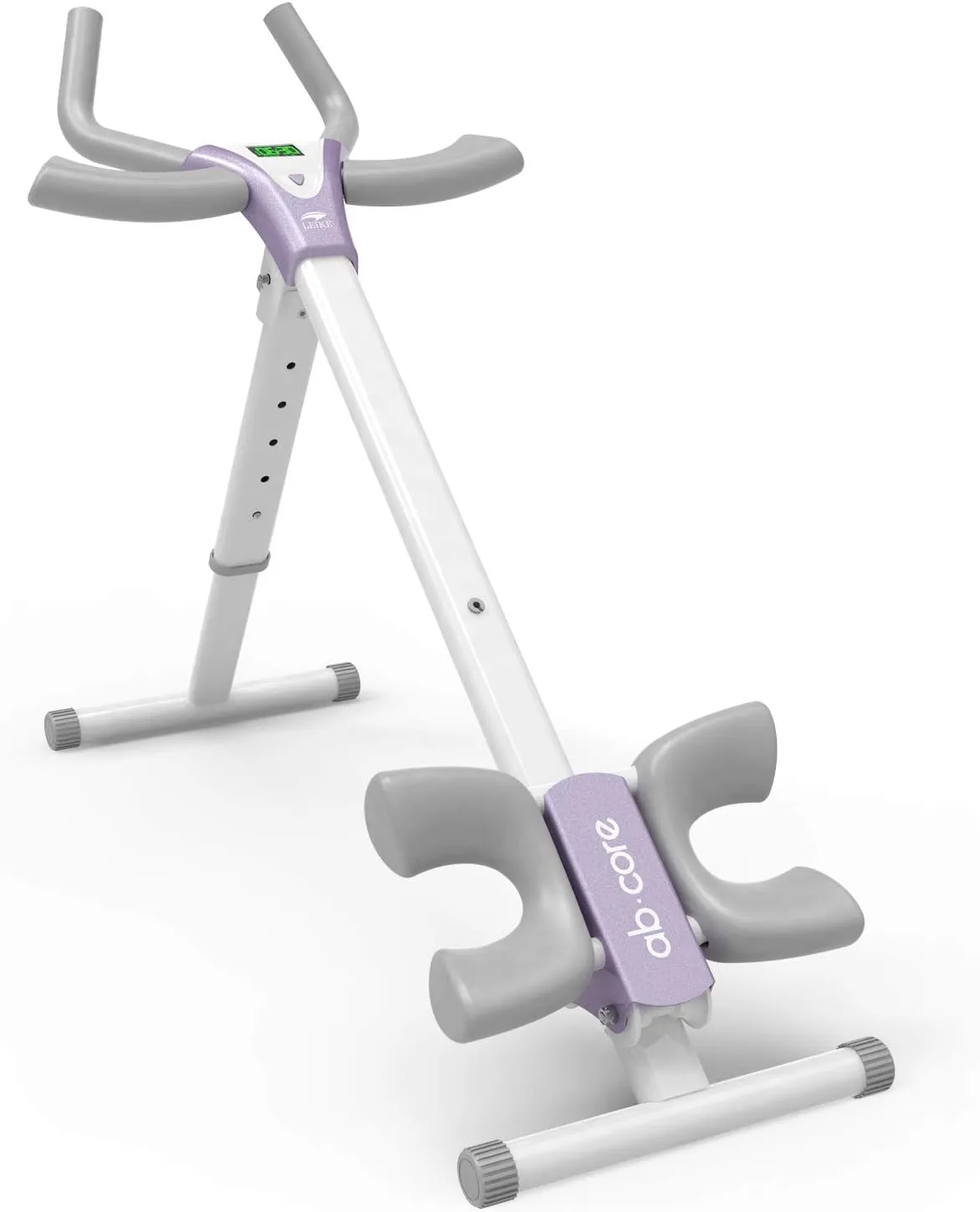 leikefitness Height Adjustable Ab Trainer Abdominal Whole Body Workout Machine Waist Cruncher Core Toner Leg Thighs Buttocks Shaper with LCD Monitor AB9380