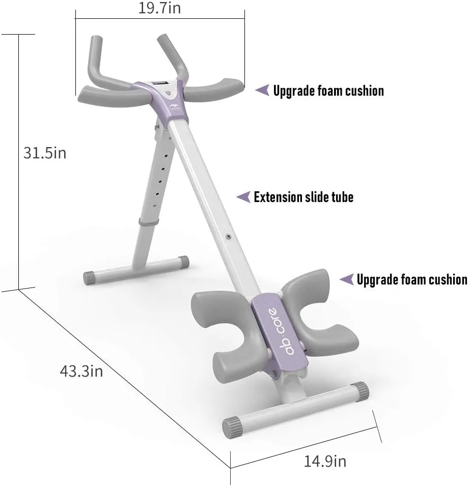 leikefitness Height Adjustable Ab Trainer Abdominal Whole Body Workout Machine Waist Cruncher Core Toner Leg Thighs Buttocks Shaper with LCD Monitor AB9380