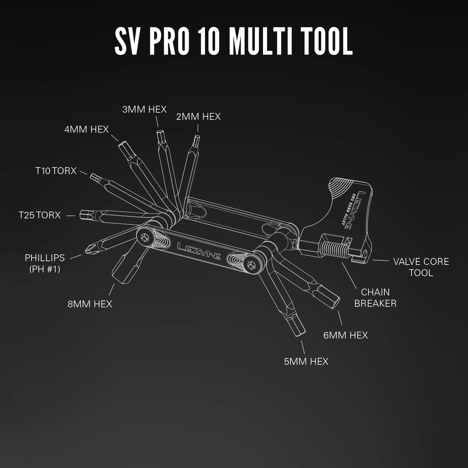 Lezyne SV Pro 10 Stainless Steel Bicycle Multi-Tool, Bike Repair Tool
