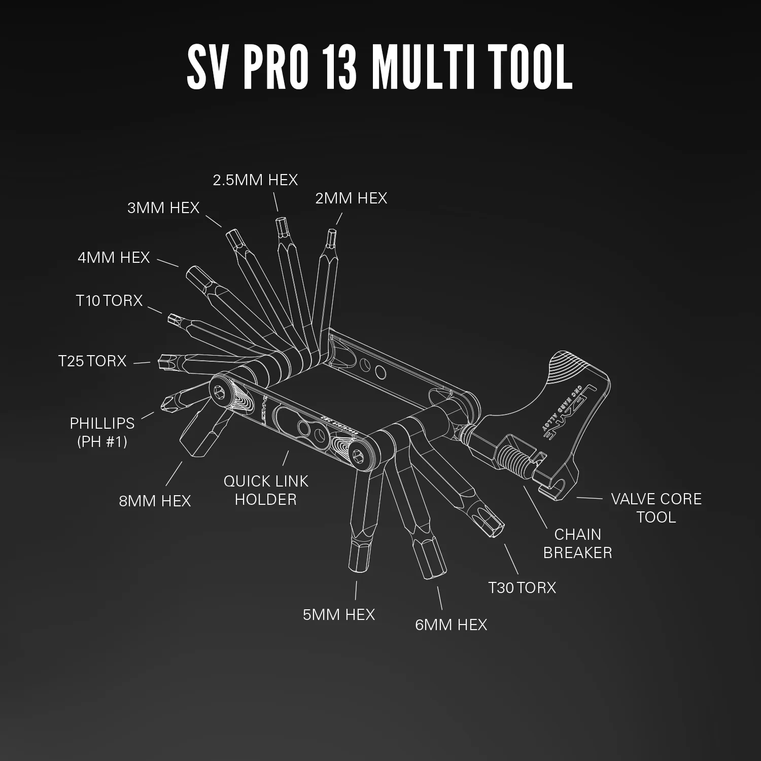 Lezyne SV Pro 13 Stainless Steel Bicycle Multi-Tool Bike Repair Tool