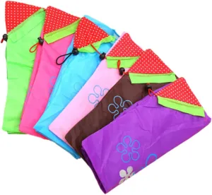LIFKOME 6 Pack Strawberry Design Shopping Bag Portable Foldable Storage Pouch Handbag for Travel Random Color
