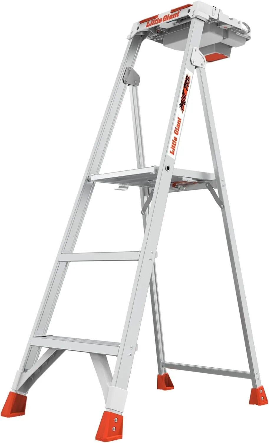 Little Giant Paint Pro Step Ladder for Painting, Lightweight 5 Ft Ladder with Tool Storage Top Cap Aircraft-Grade Aluminum, Heavy Duty Type IAA Ladder 375 Lbs. Capacity 9-Ft Max Reach