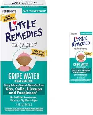 Little Remedies Fast Acting Gripe Water | 6 Pack | Plus 1 Bottle | 4 FL OZ Each