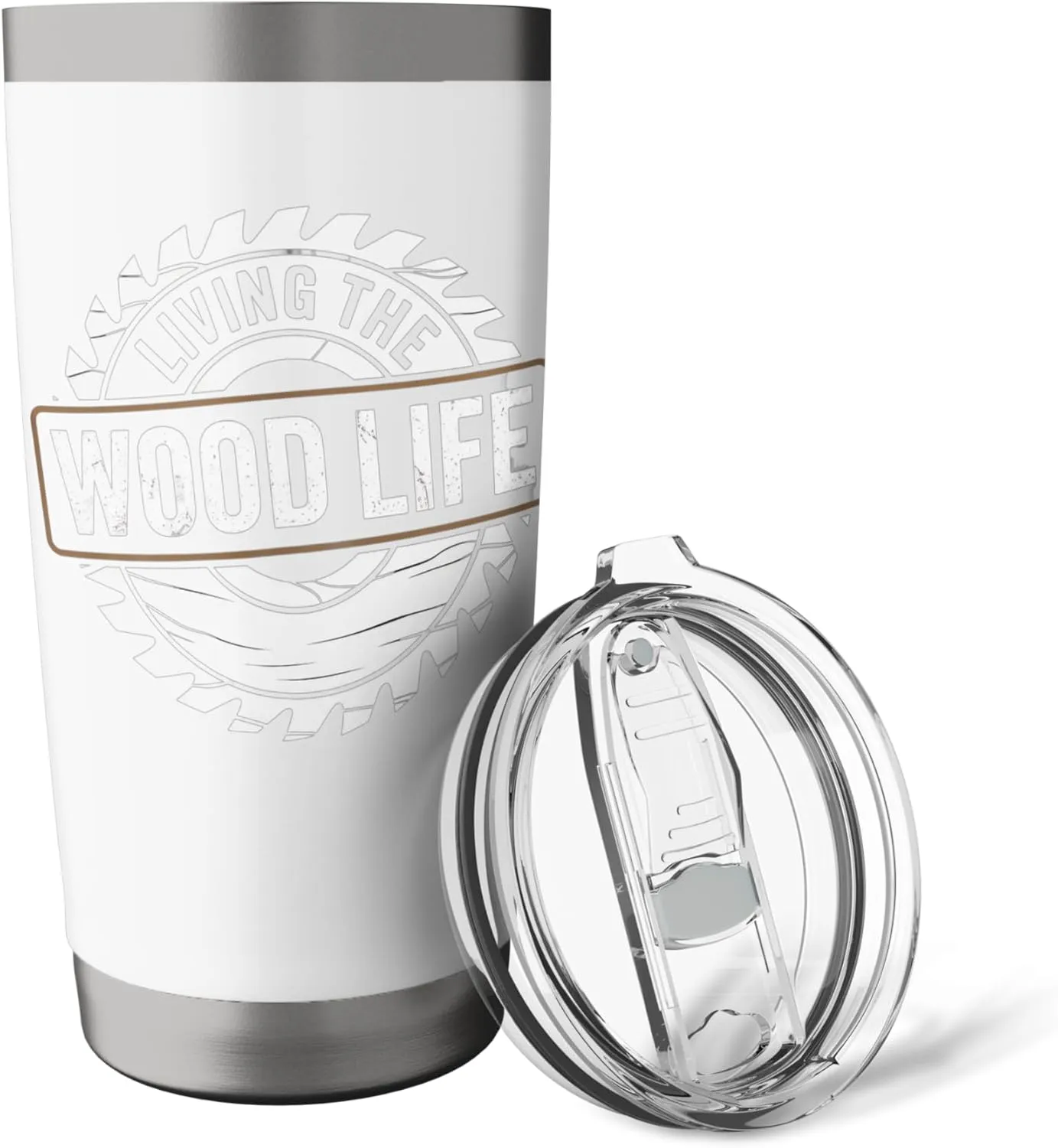 Living The Wood Life Woodworker Wood Carving Woodworking Stainless Steel Insulated Tumbler