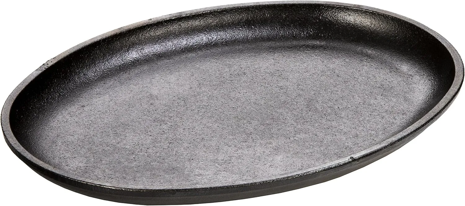 Lodge Logic 10" Handless Oval Serving Griddle, Black