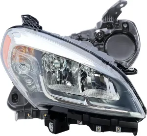 LONGLING Replacement Passenger Right Side Chrome Headlight Headlamp Complete with Bulbs for RAM Promaster City 2015-2023