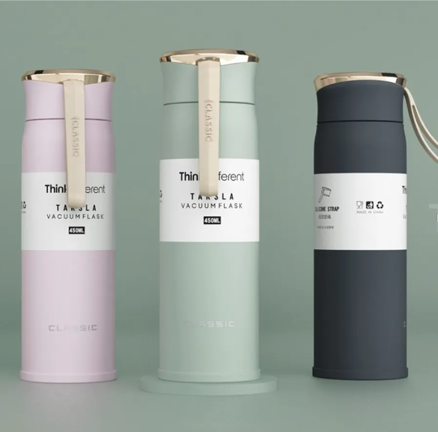 Luxury - Thermos Bottle 450ml Portable Insulated Cup 304 Stainless Steel Vacuum Flask (A Perfect Gift) Many Colours
