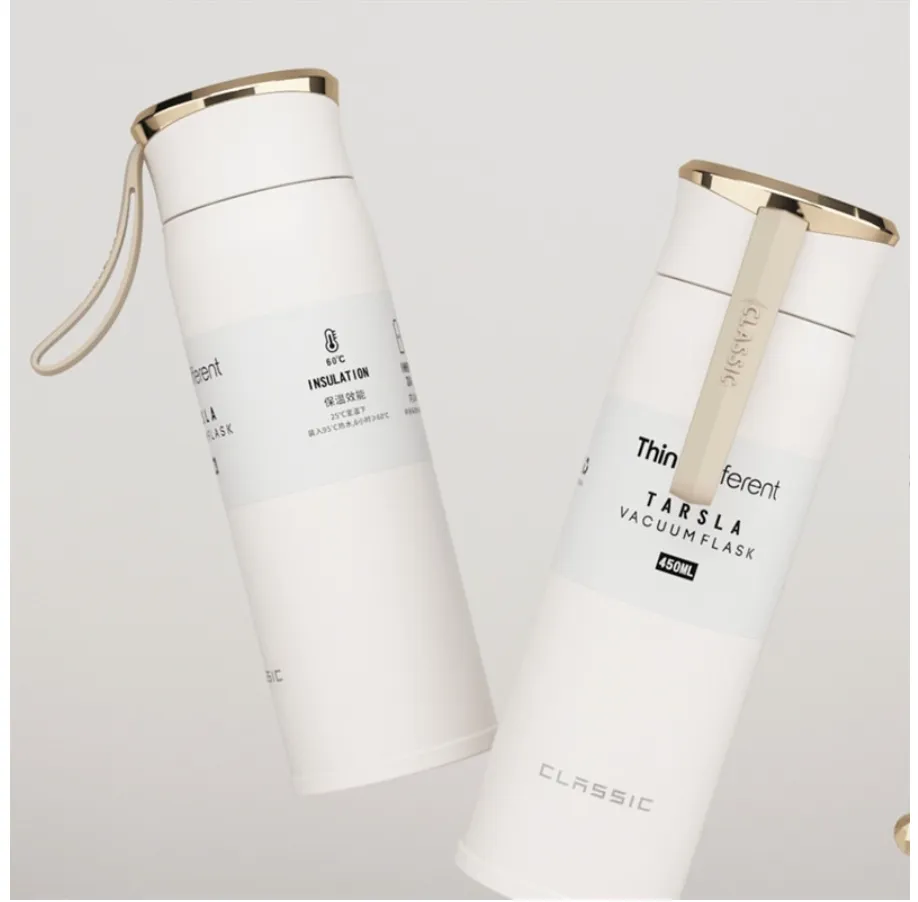 Luxury - Thermos Bottle 450ml Portable Insulated Cup 304 Stainless Steel Vacuum Flask (A Perfect Gift) Many Colours