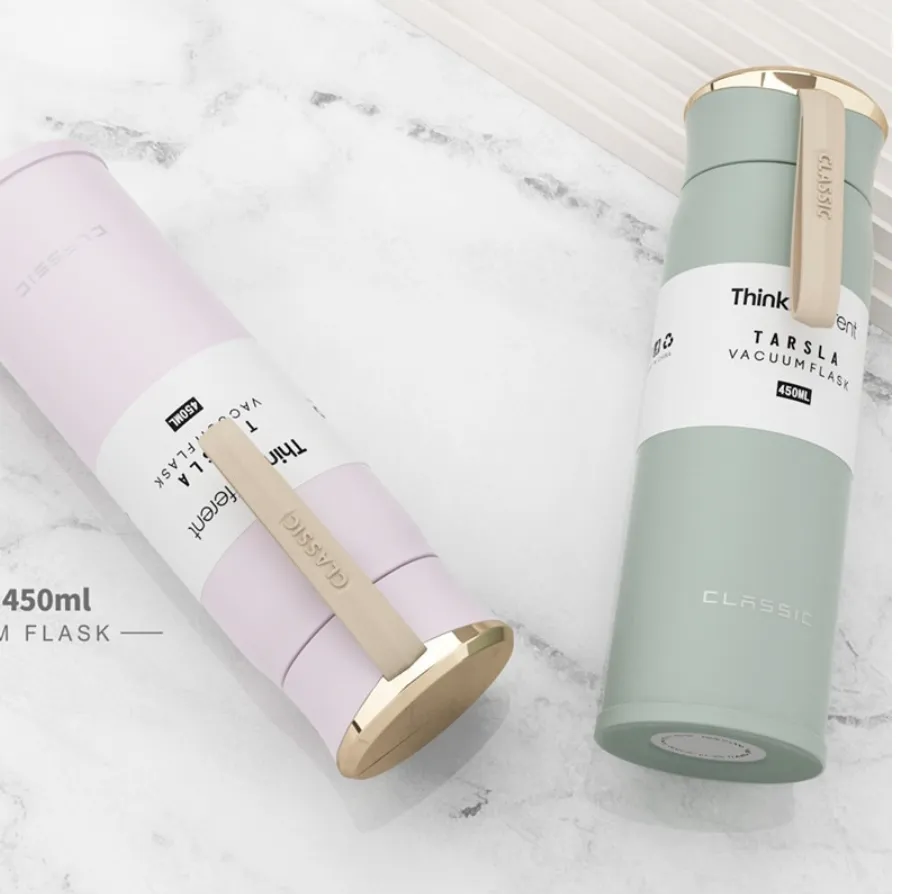 Luxury - Thermos Bottle 450ml Portable Insulated Cup 304 Stainless Steel Vacuum Flask (A Perfect Gift) Many Colours