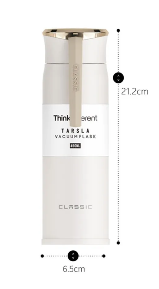 Luxury - Thermos Bottle 450ml Portable Insulated Cup 304 Stainless Steel Vacuum Flask (A Perfect Gift) Many Colours