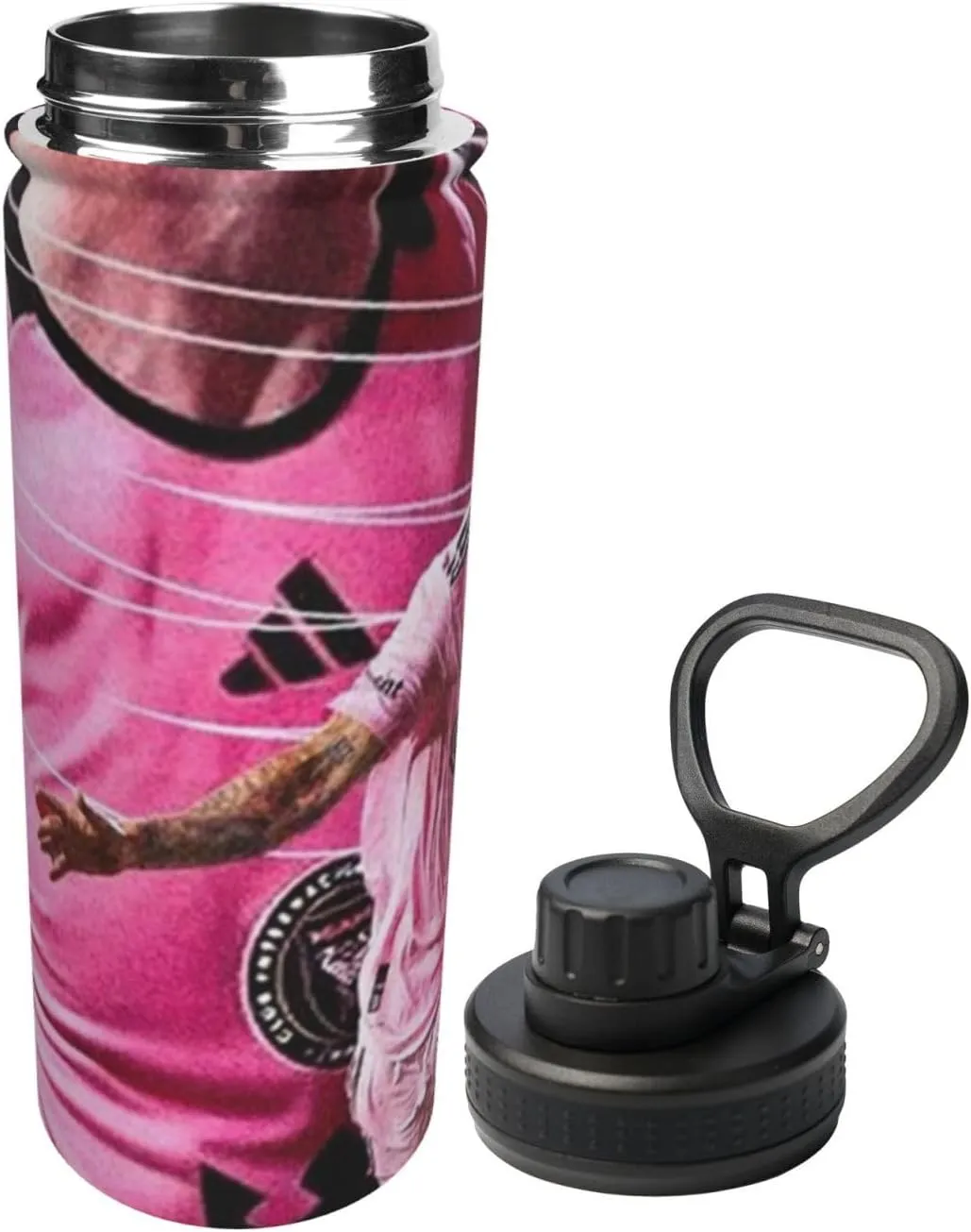 M-essi 18OZ sports insulated water bottle easy to carry with spout cover, insulated water bottle White