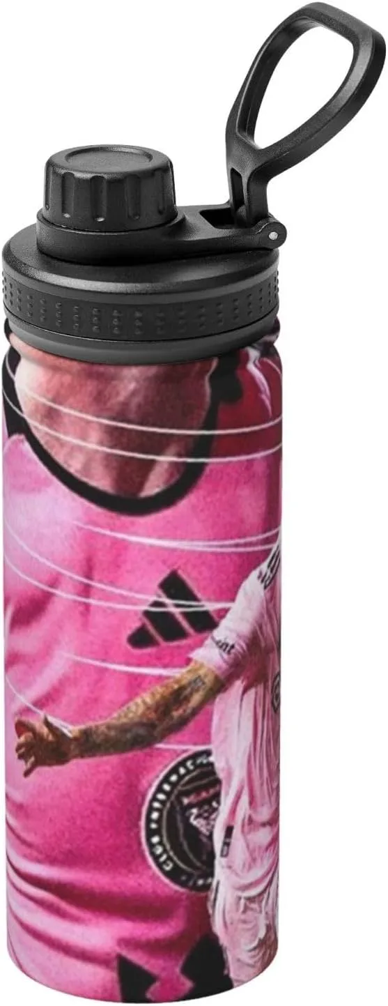 M-essi 18OZ sports insulated water bottle easy to carry with spout cover, insulated water bottle White