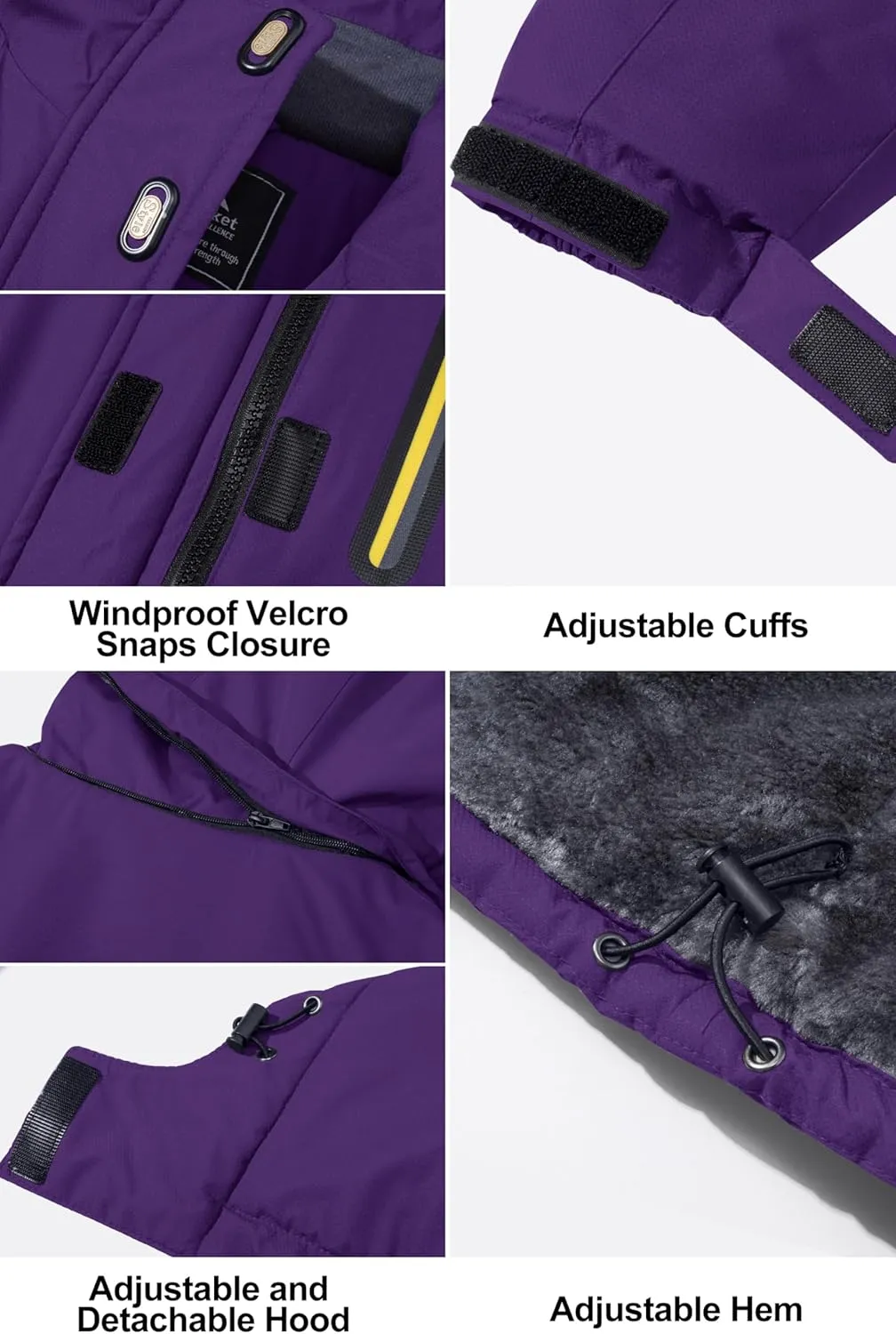 MAGCOMSEN Women's Ski Jackets Water Resistant Insulated Snow Jcakets Windproof Fleece Lined Winter Coats with Hood