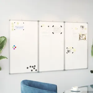 Magnetic Whiteboard Foldable 180x100x1.7 cm Aluminium