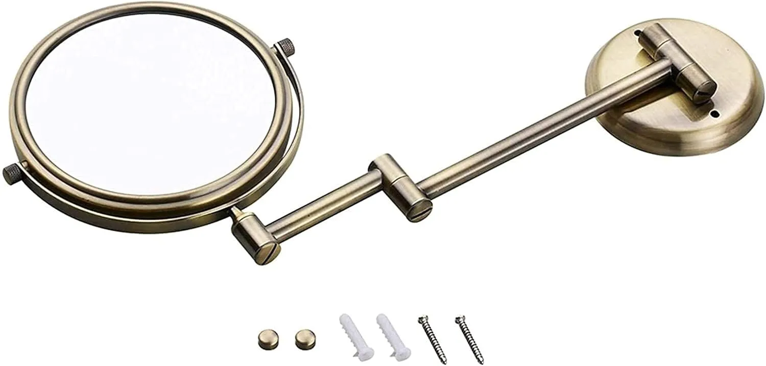 Makeup Mirror Shaving Mirror Bathroom Folding 360°Swivel Cosmetic Vanity Mirror Shaving in Bedroom or Bathroom/Black/5X