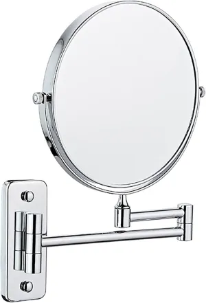 Makeup Mirror, Wall Mount Makeup Mirror with 7X Magnification, 8inch Double Sided 360° Swivel Vanity Mirror Plug Powered for Bedroom or Bathroom,Zirconium Gold