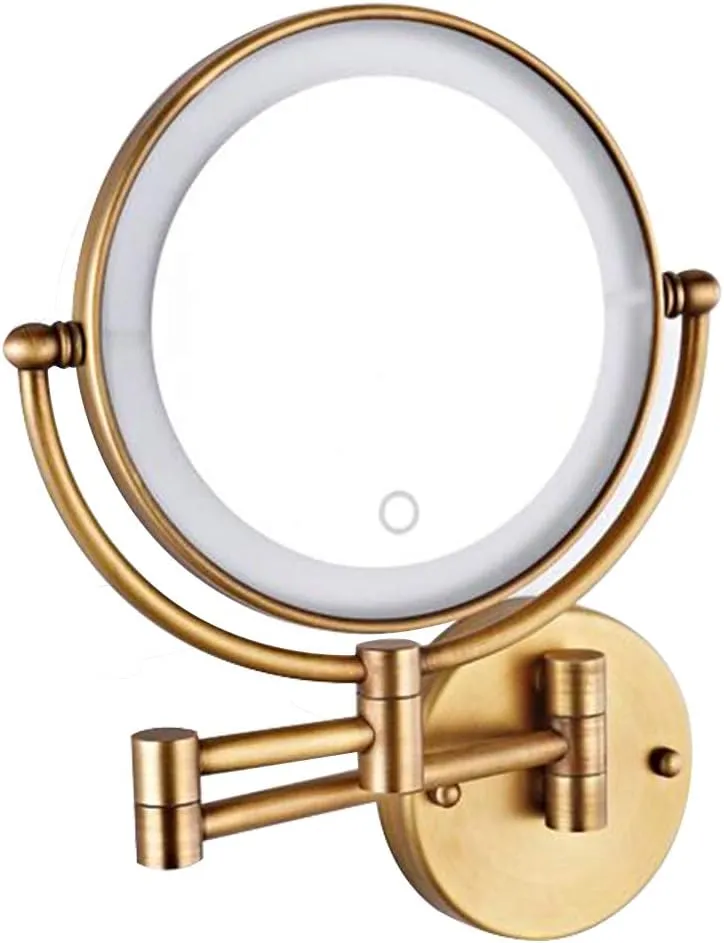 Makeup Vanity Mirror with Lights, Two-Sided Wall Mounted Beauty Mirror 3X Magnification Bathroom Mirror Extendable Cosmetic Mirror Hardwired connecti