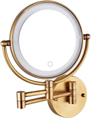 Makeup Vanity Mirror with Lights, Two-Sided Wall Mounted Beauty Mirror 3X Magnification Bathroom Mirror Extendable Cosmetic Mirror Hardwired connecti