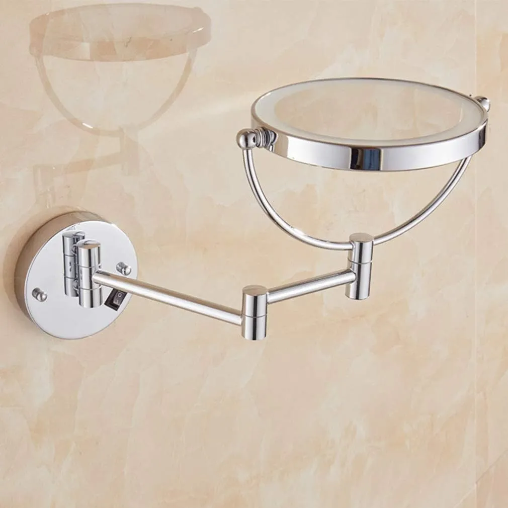 Makeup Vanity Mirror with Lights,Two-Sided Wall Mounted Beauty Mirror 3X Magnification Cosmetic Mirror 360° Swivel Bathroom Mirror Powered by Plug,SIL