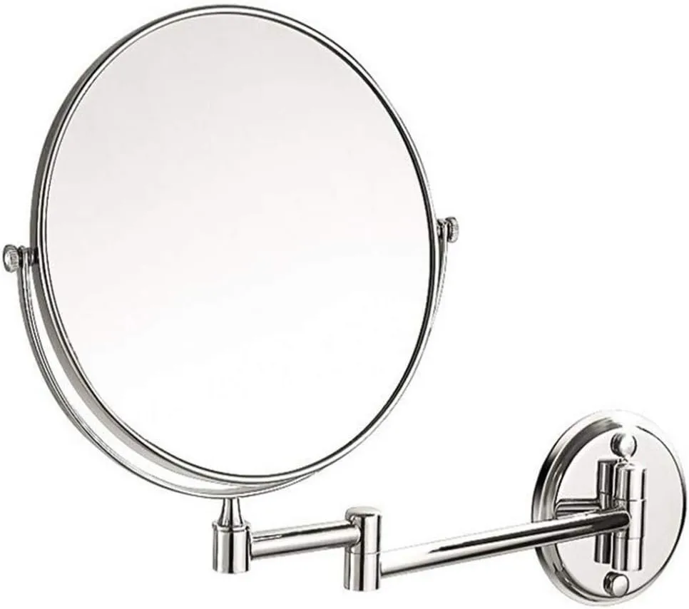 Makeup Vanity Mirror,Single Side Wall Mounted Beauty Mirror 3X Magnification Bathroom Mirror 360° Swivel Extendable Cosmetic Mirror,Silver (Silver 8in