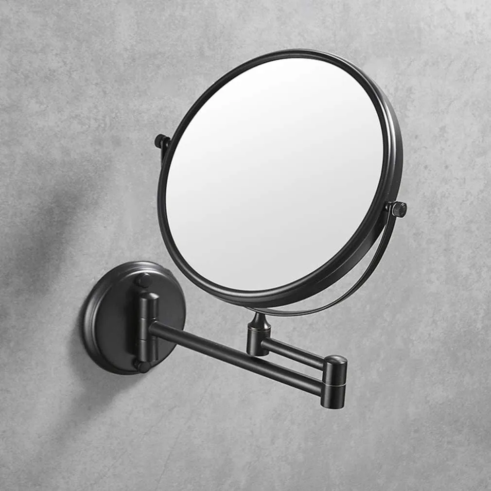 Makeup Vanity Mirror,Two-Sided Wall Mounted 3X Magnification Bathroom Mirror 360°Swivel Extendable Cosmetic Mirror,Black