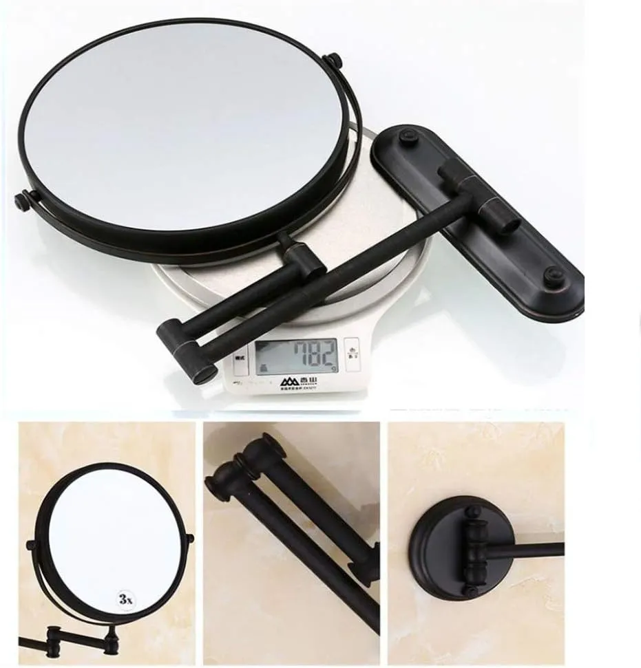 Makeup Vanity Mirror,Two-Sided Wall Mounted Beauty Mirror 3X Magnification Bathroom Mirror 360°Swivel Extendable Cosmetic Mirror