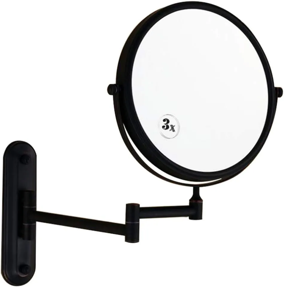 Makeup Vanity Mirror,Two-Sided Wall Mounted Beauty Mirror 3X Magnification Bathroom Mirror 360°Swivel Extendable Cosmetic Mirror