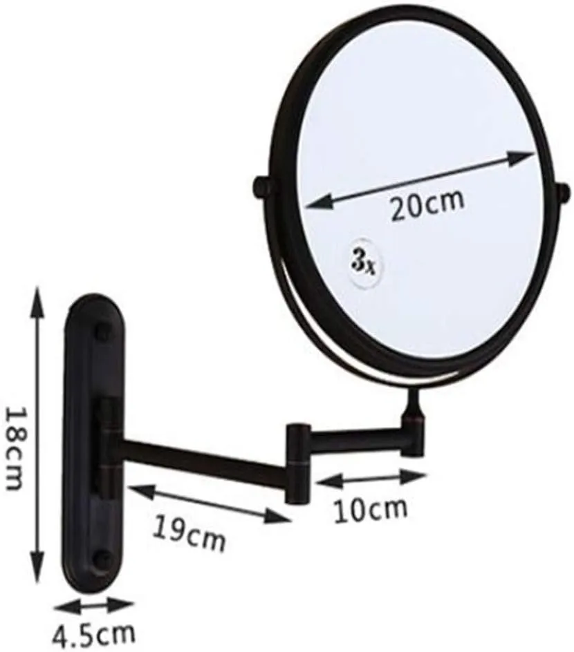 Makeup Vanity Mirror,Two-Sided Wall Mounted Beauty Mirror 3X Magnification Bathroom Mirror 360°Swivel Extendable Cosmetic Mirror