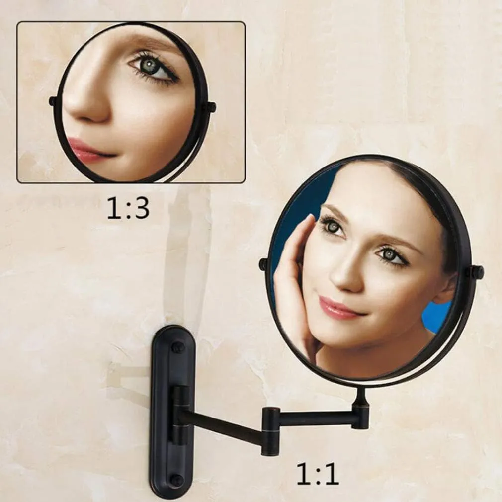 Makeup Vanity Mirror,Two-Sided Wall Mounted Beauty Mirror 3X Magnification Bathroom Mirror 360°Swivel Extendable Cosmetic Mirror