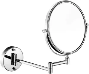 Makeup Vanity Mirror,Two-Sided Wall Mounted Beauty Mirror 3X Magnification Cosmetic Mirror 360°Swivel Extendable Bathroom Mirror,Chrome(6inch)