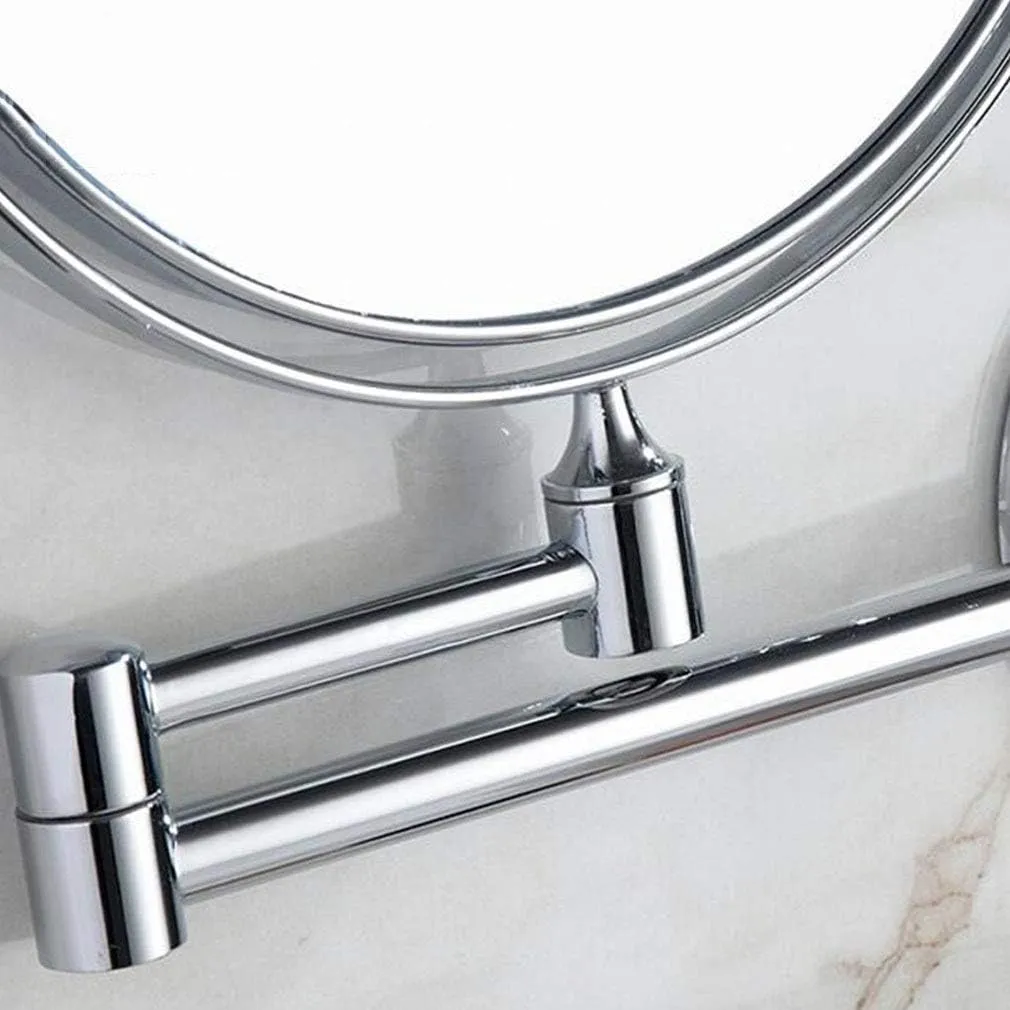 Makeup Vanity Mirror,Two-Sided Wall Mounted Beauty Mirror 3X Magnification Cosmetic Mirror 360°Swivel Extendable Cosmetic Mirror,Silver Mirror