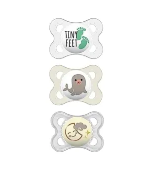 MAM Variety Pack Baby Glow in The Dark Pacifier, Includes 6 Types of Pacifiers, Nipple Shape Helps Promote Healthy Oral Development, 0-6 Months, Boy, 6 Count (Pack of 1)