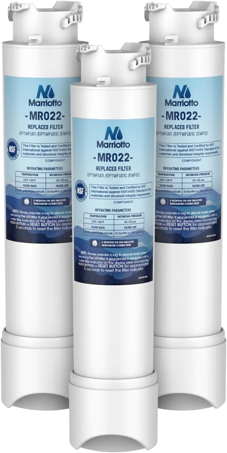 MARRIOTTO EPTWFU01 Water Filter Replacement, Compatible with Frigidaire EPTWFU01, EWF02, Pure Source Ultra II, 3 PACK