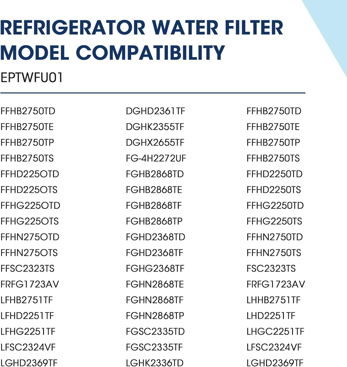 MARRIOTTO EPTWFU01 Water Filter Replacement, Compatible with Frigidaire EPTWFU01, EWF02, Pure Source Ultra II, 3 PACK