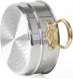 Mauviel M'Cook B 5-Ply Polished Stainless Steel Steamer Insert, And Brass Handles, 7.9-In, Made In France
