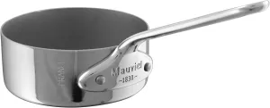Mauviel M'Minis 1 mm Stainless Steel Mini Saute Pan With Cast Stainless Steel Handle, 3.5-in, Made in France