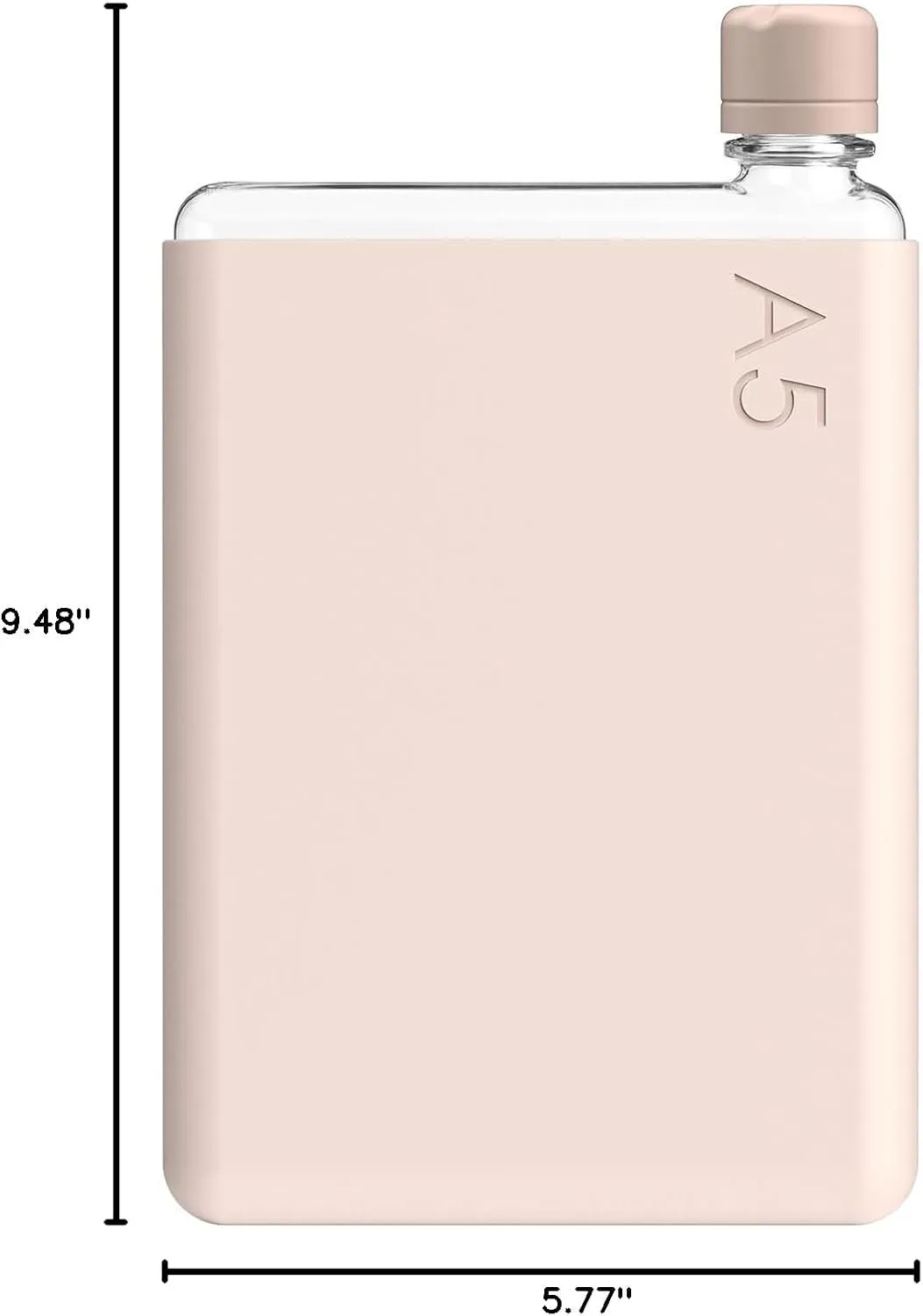 memobottle A5 (Pale Coral) Bundle - 25oz (750ml) - Bottle, silicone sleeve & lid |Slim Water Bottle for Bags, Beside Books & Laptops | BPA Free Tritan | Modern & Minimalist