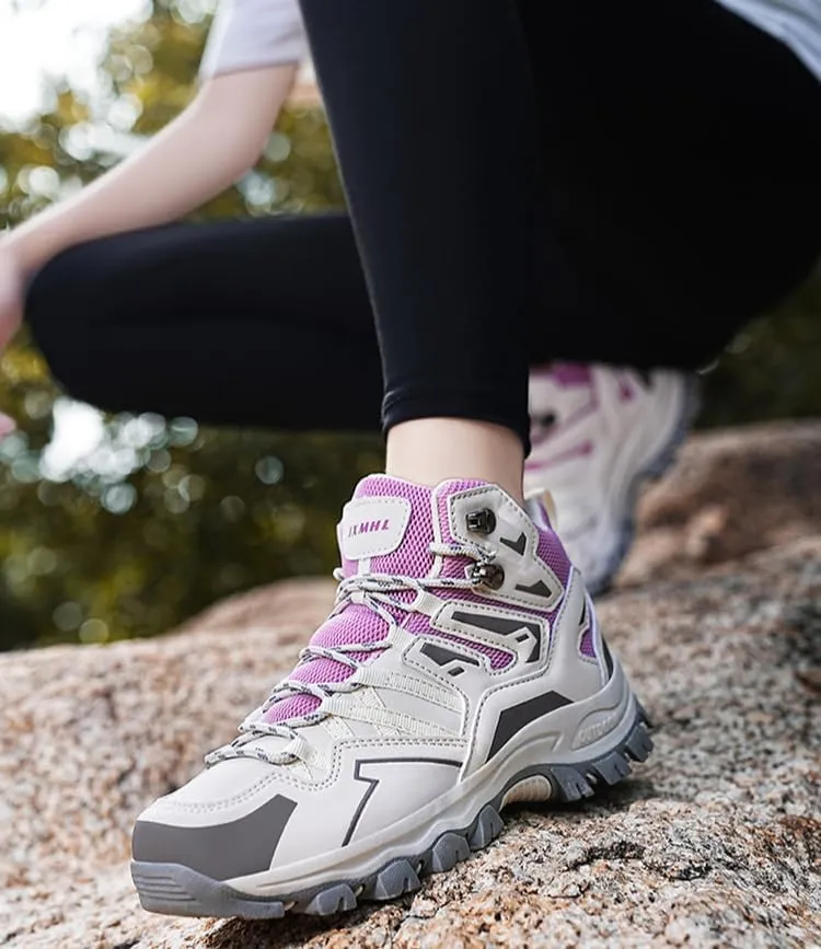 Men's Hiking Boots - Breathable Mesh & TPR Outsole Trail Shoes with EVA Cushion for Outdoor Trekking