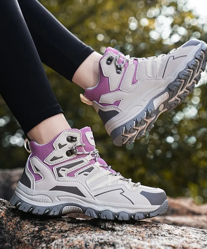 Men's Hiking Boots - Breathable Mesh & TPR Outsole Trail Shoes with EVA Cushion for Outdoor Trekking